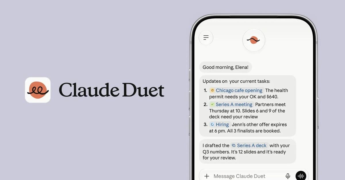 Claude Duet wants to run your to-do list. First, join the waitlist