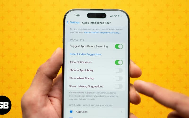 How to turn off Siri Suggestions