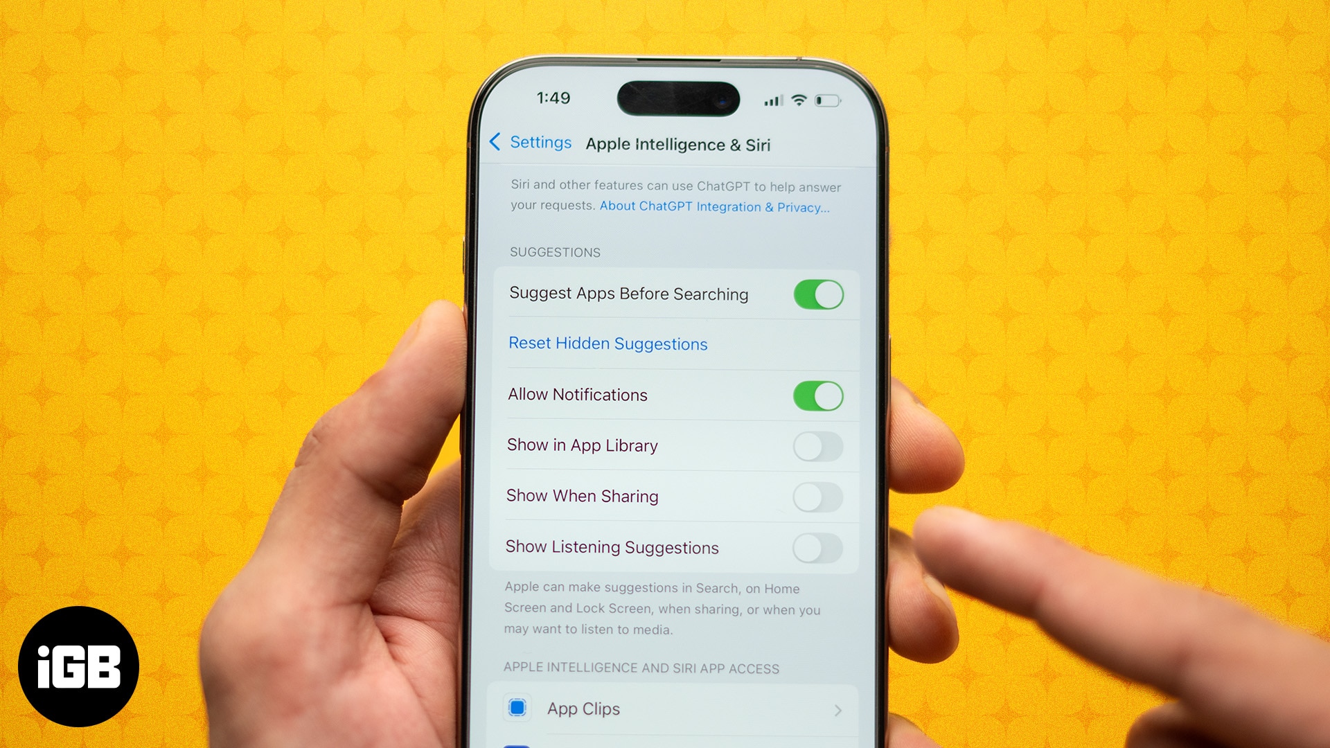 How to turn off Siri Suggestions