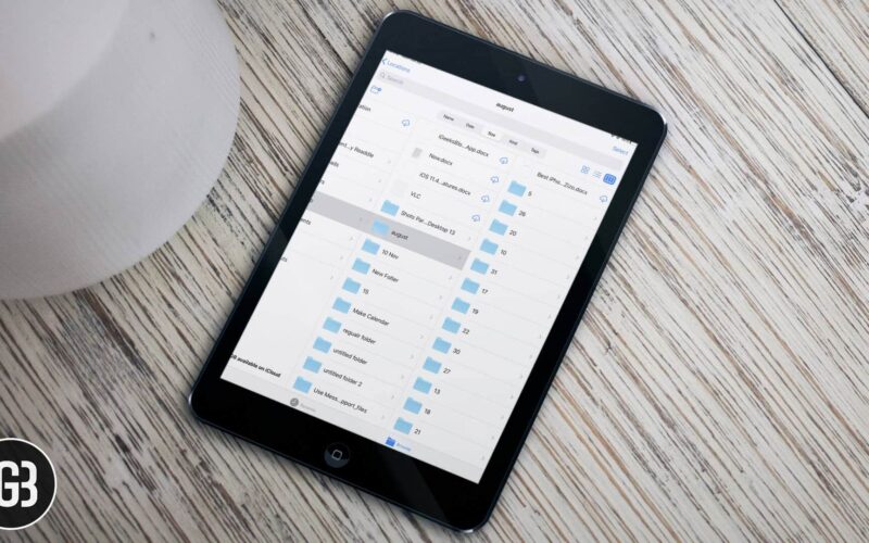 How to access column view in ipados files app