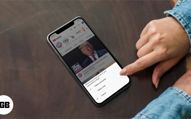 How to filter youtube subscriptions feed on iphone and ipad
