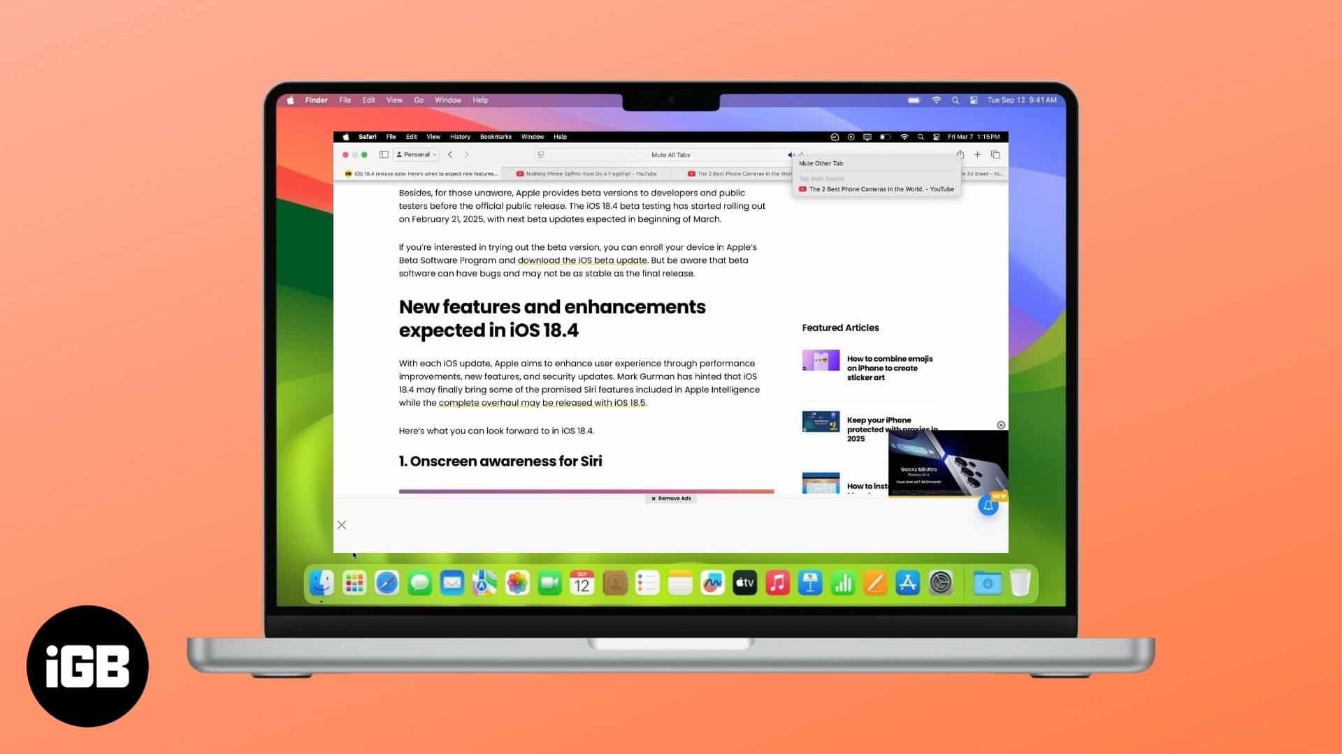 Cara Mute Tab Safari di Mac