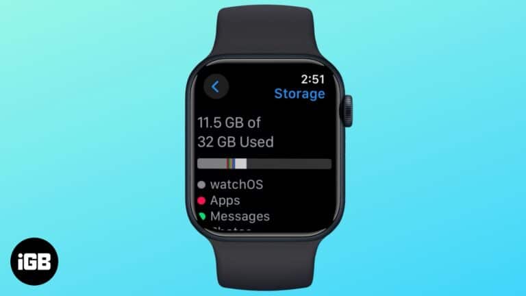 Check the storage space on Apple Watch