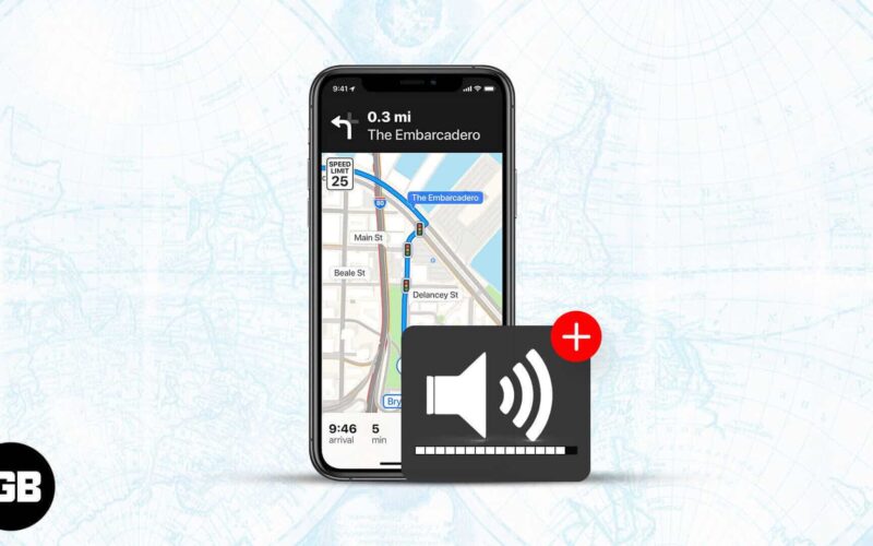 How to change voice volume in apple maps