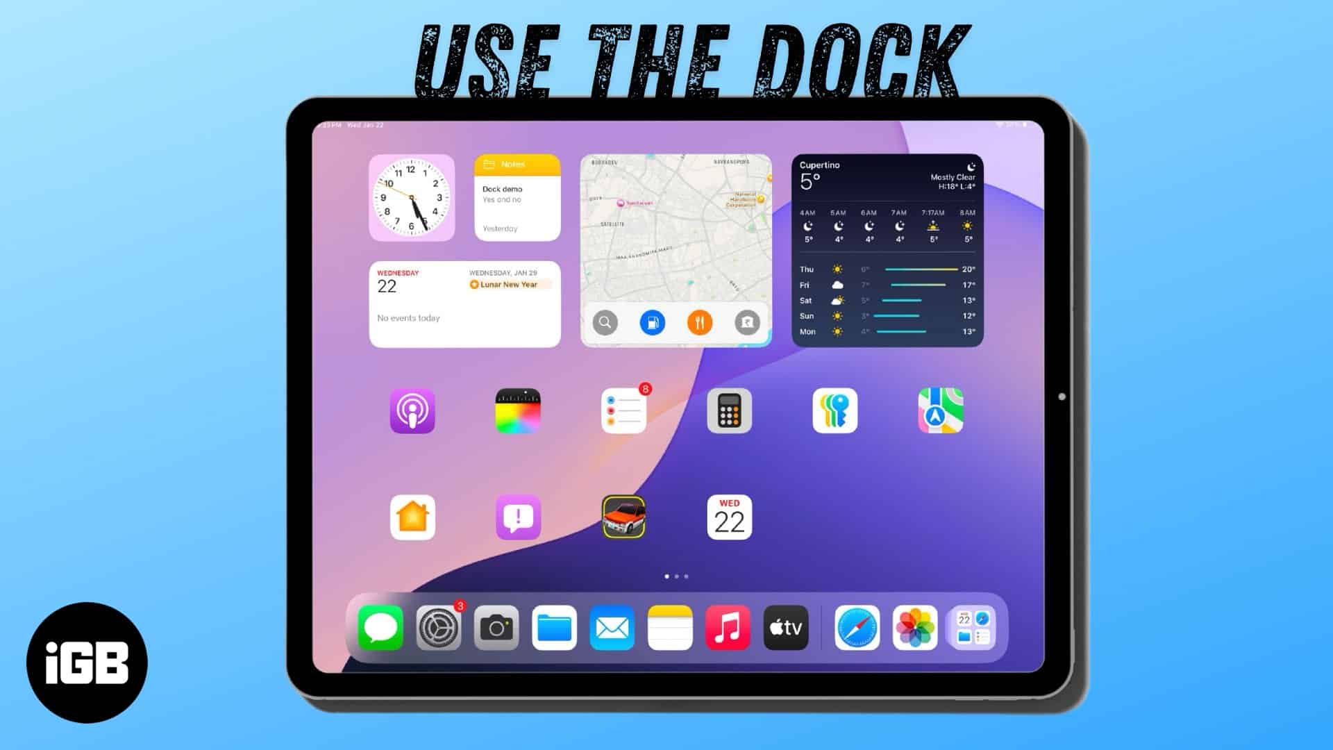 Hantera Dock på iPad