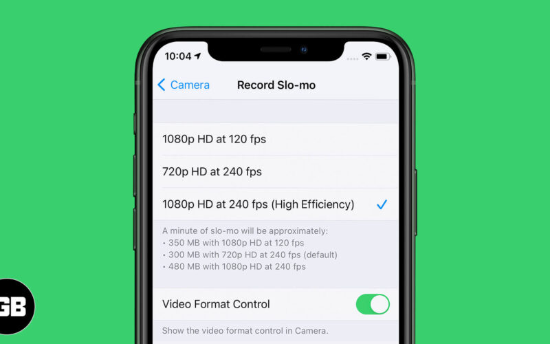 Change slow motion video recording speed on iphone