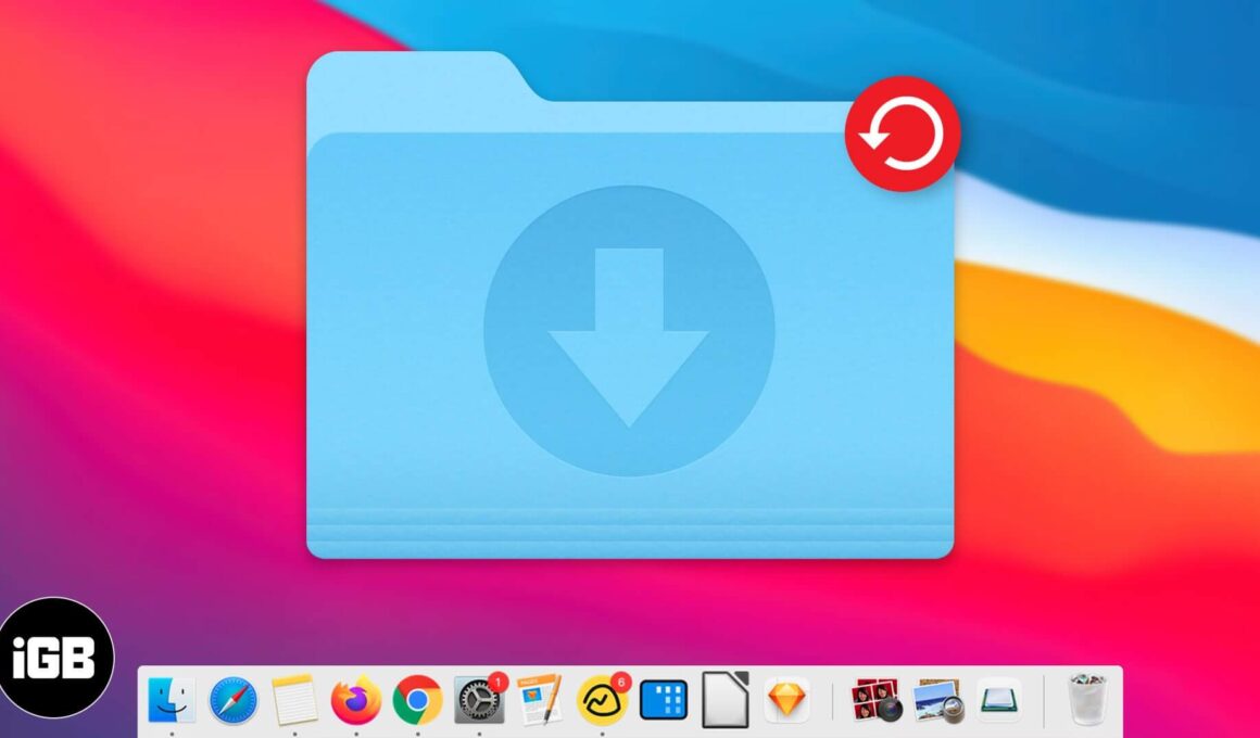 How to restore missing downloads folder to dock on mac