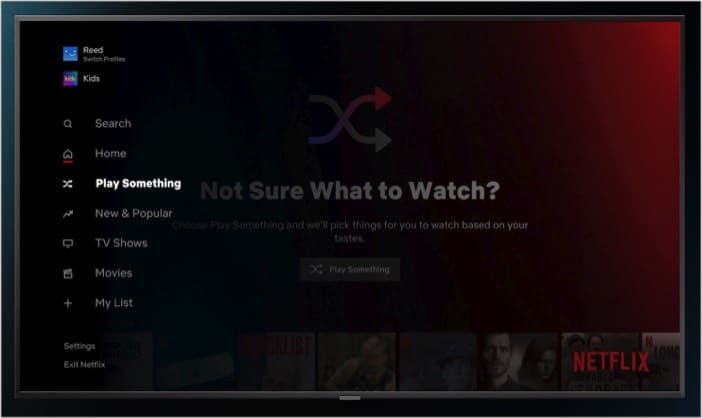 Netflix shuffle option for watching series in test phase