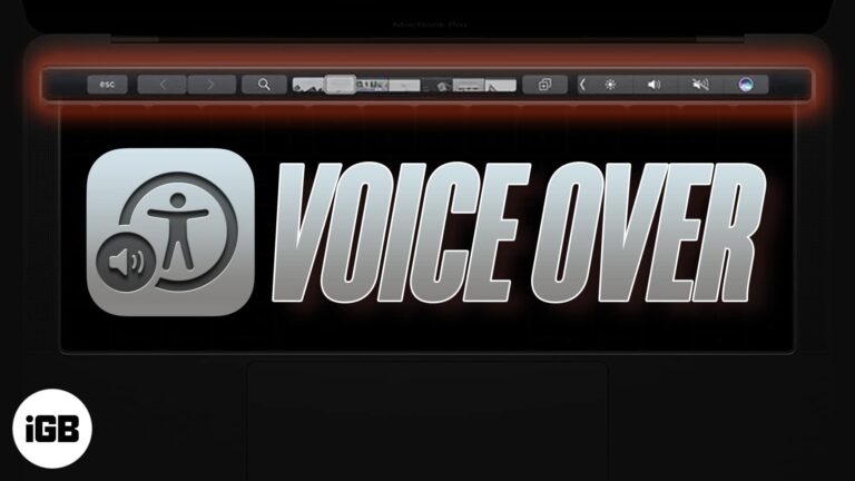 How to use voiceover with touch bar on macbook pro