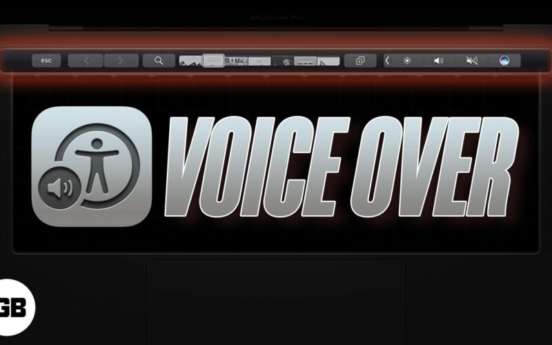 How to use voiceover with touch bar on macbook pro