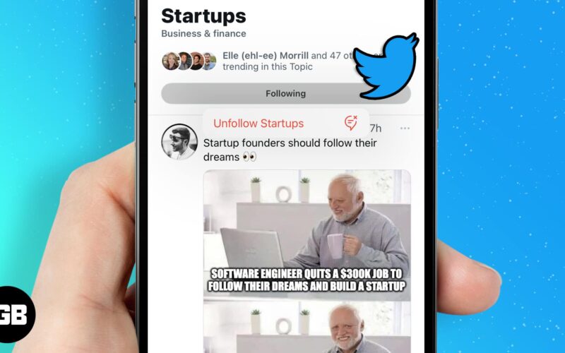 How to follow and unfollow topics on twitter app for iphone