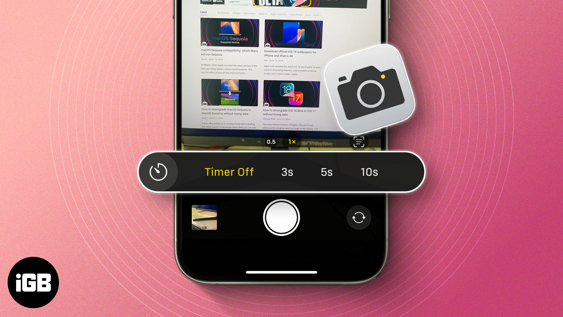 How to set timer on iPhone camera to take hands-free photos