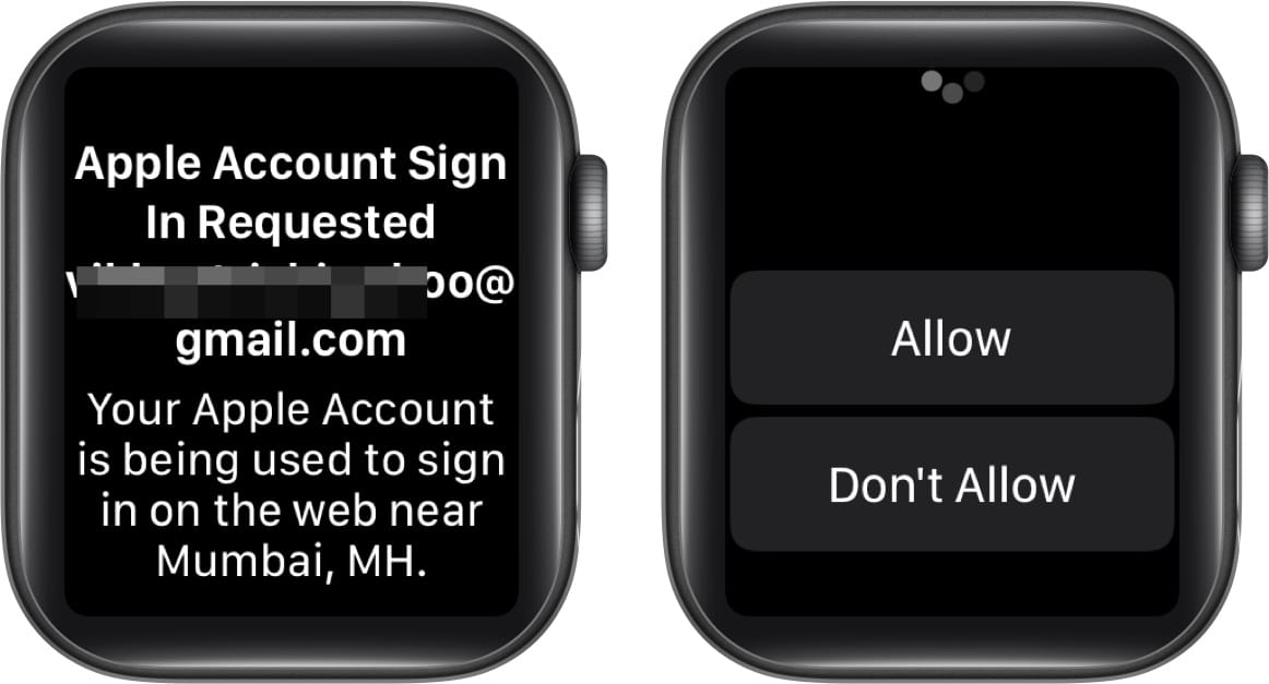 Tap Allow on Apple Watch