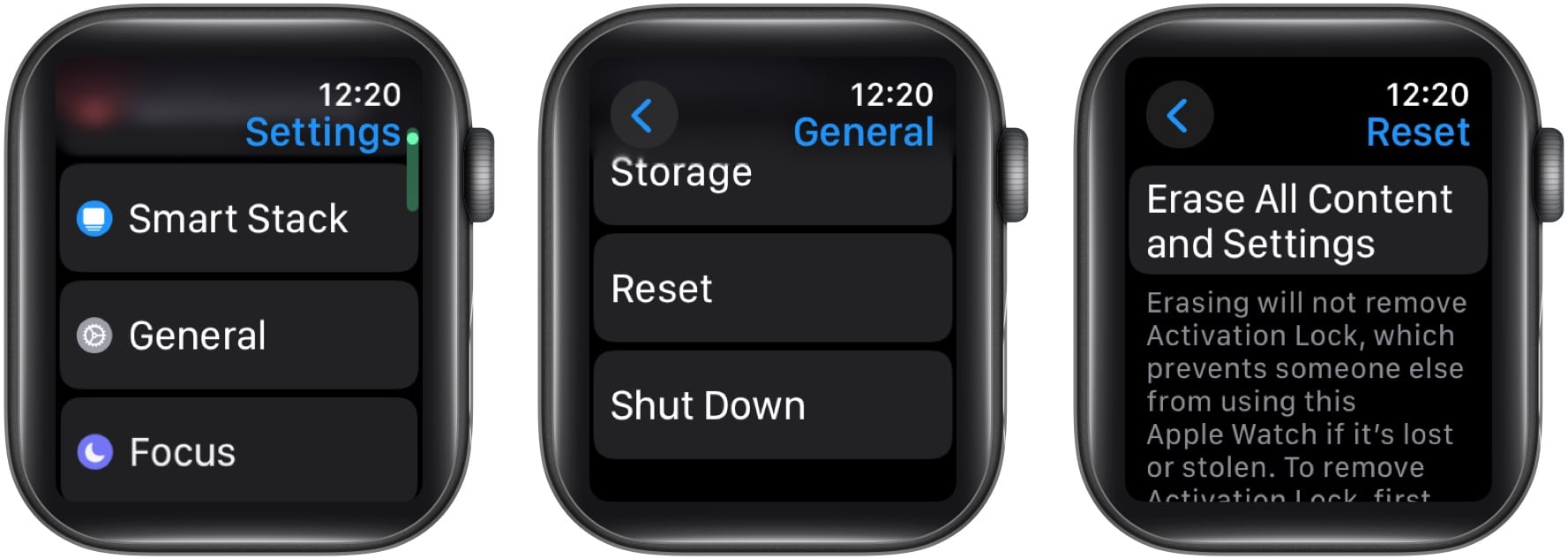 Factory resetting an Apple Watch