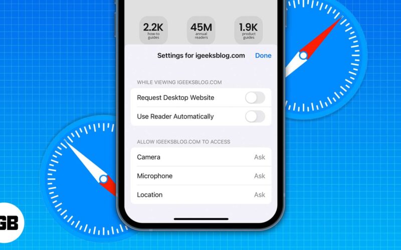 How to manage website settings in safari on iphone