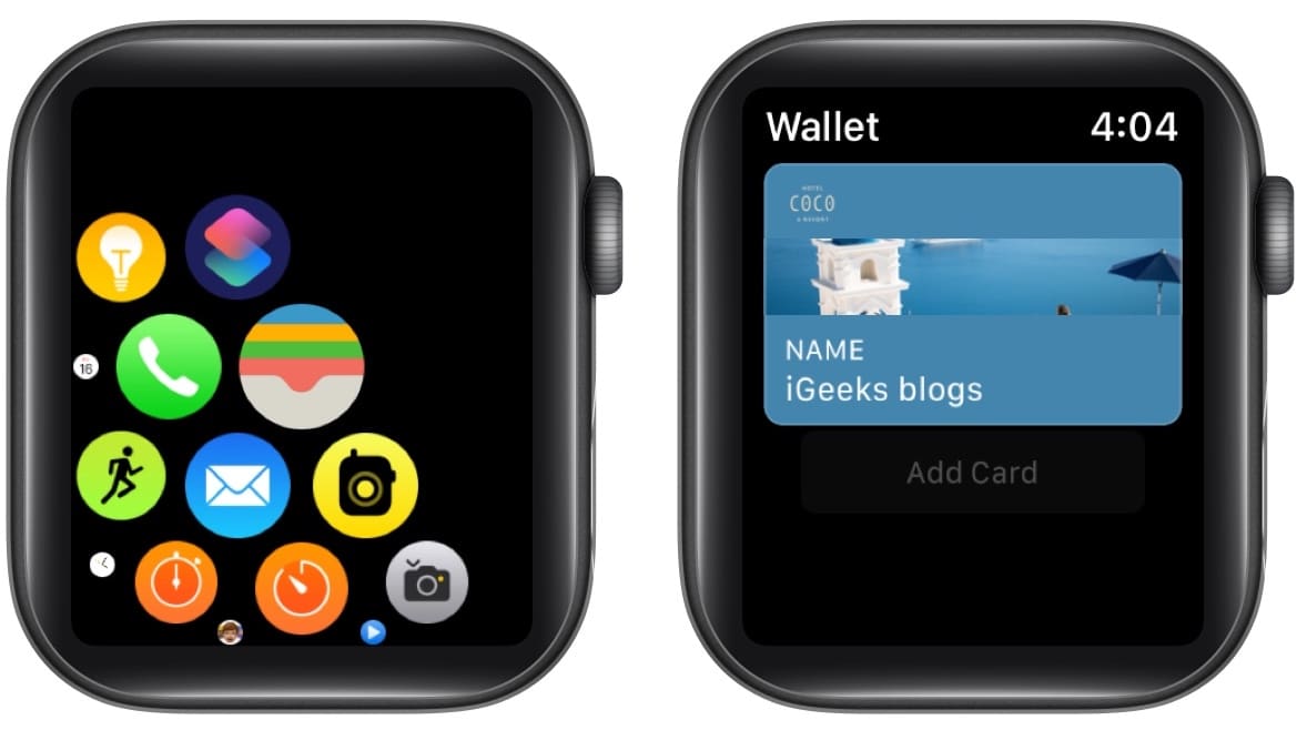 Использование Apple Wallet на Apple Watch