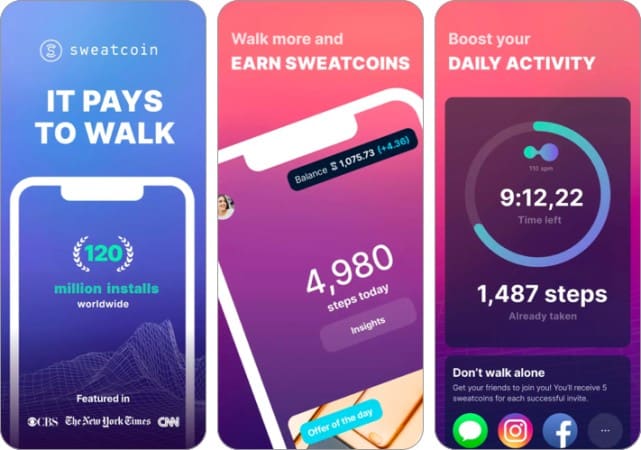 Sweatcoin Walking Step Counter app for iPhone