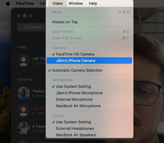 Select Video, pick your iPhone to use it as video output