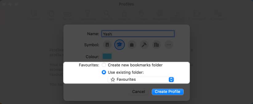 Create new bookmarks folder or Use existing folders