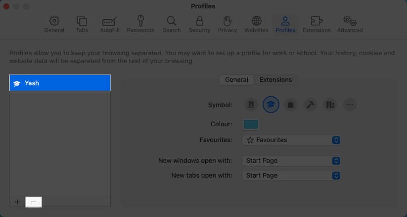 Select profile to - icon