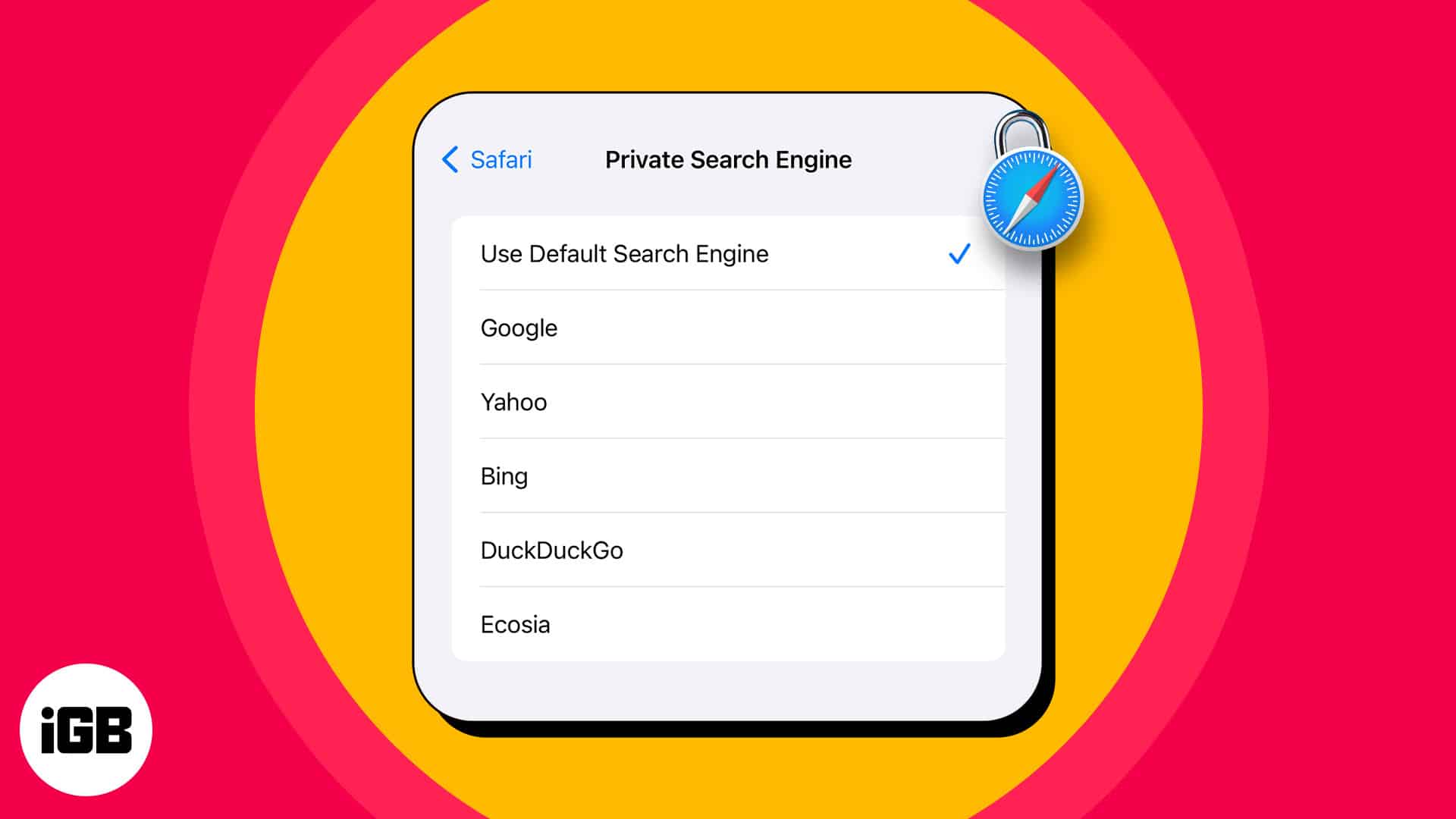 How to change default search engine for Private Browsing in Safari on iPhone