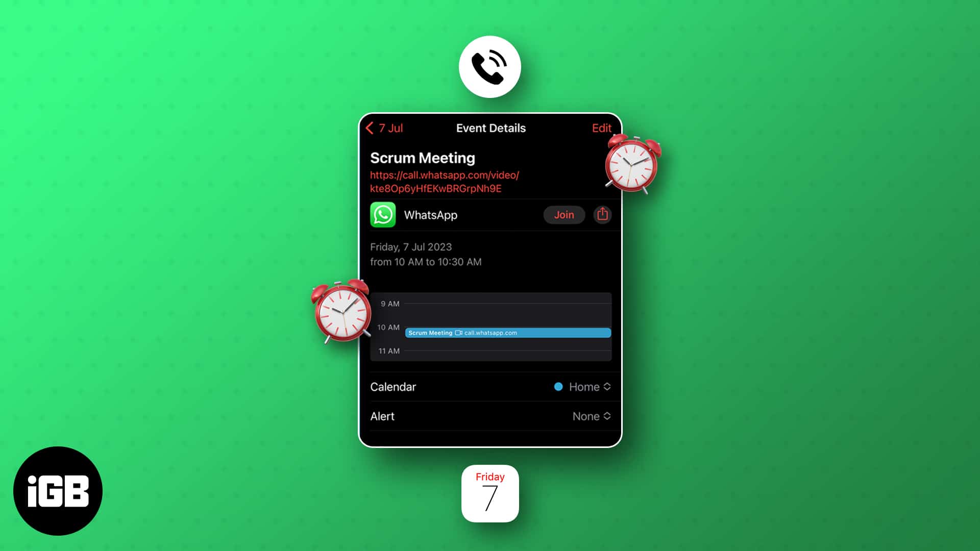 How to Schedule WhatsApp calls in Calendar app on iPhone