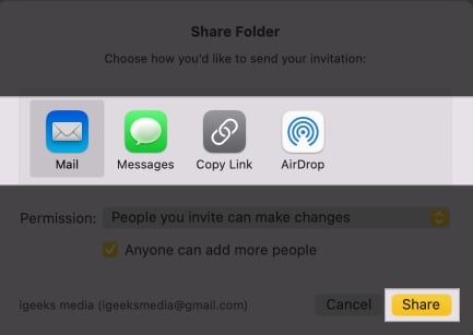 Select medium and click share in notes app