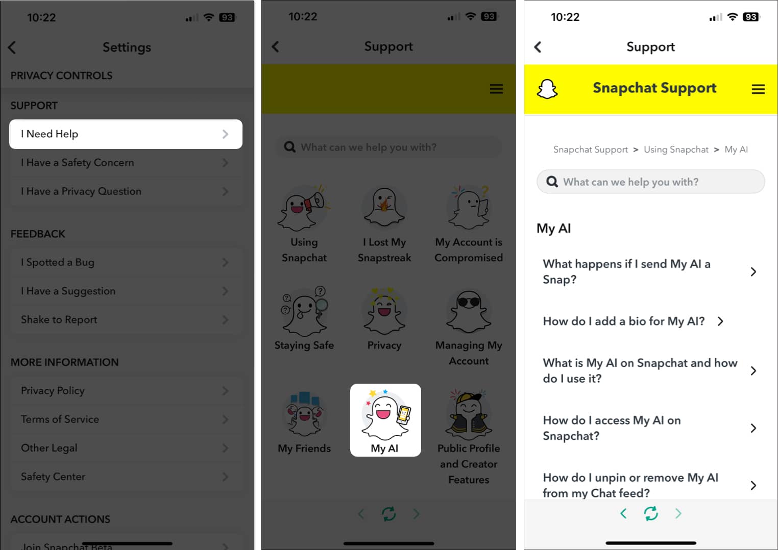 Επικοινωνήστε με την Υποστήριξη του Snapchat