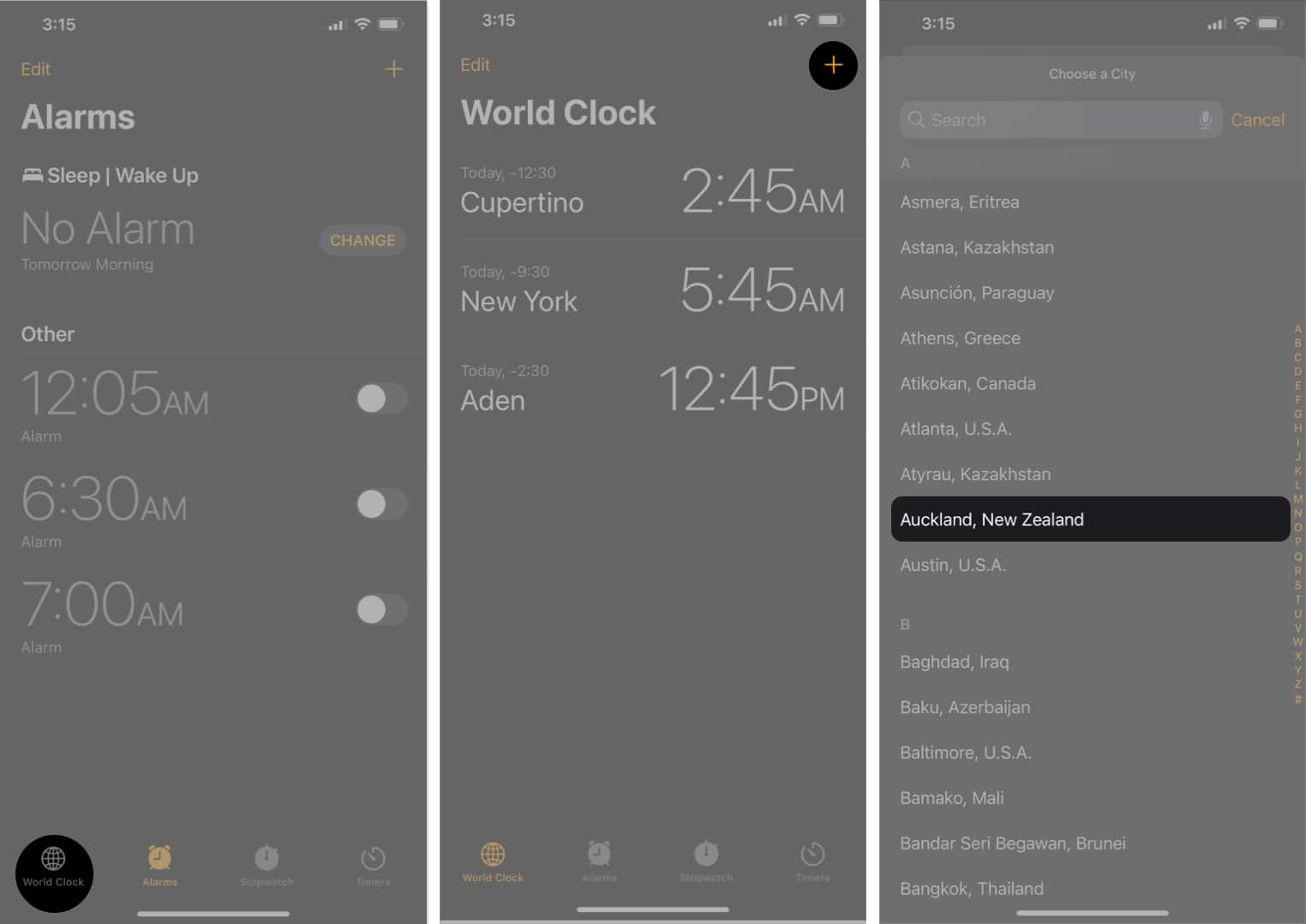 Add world clocks on Apple Watch from iPhone