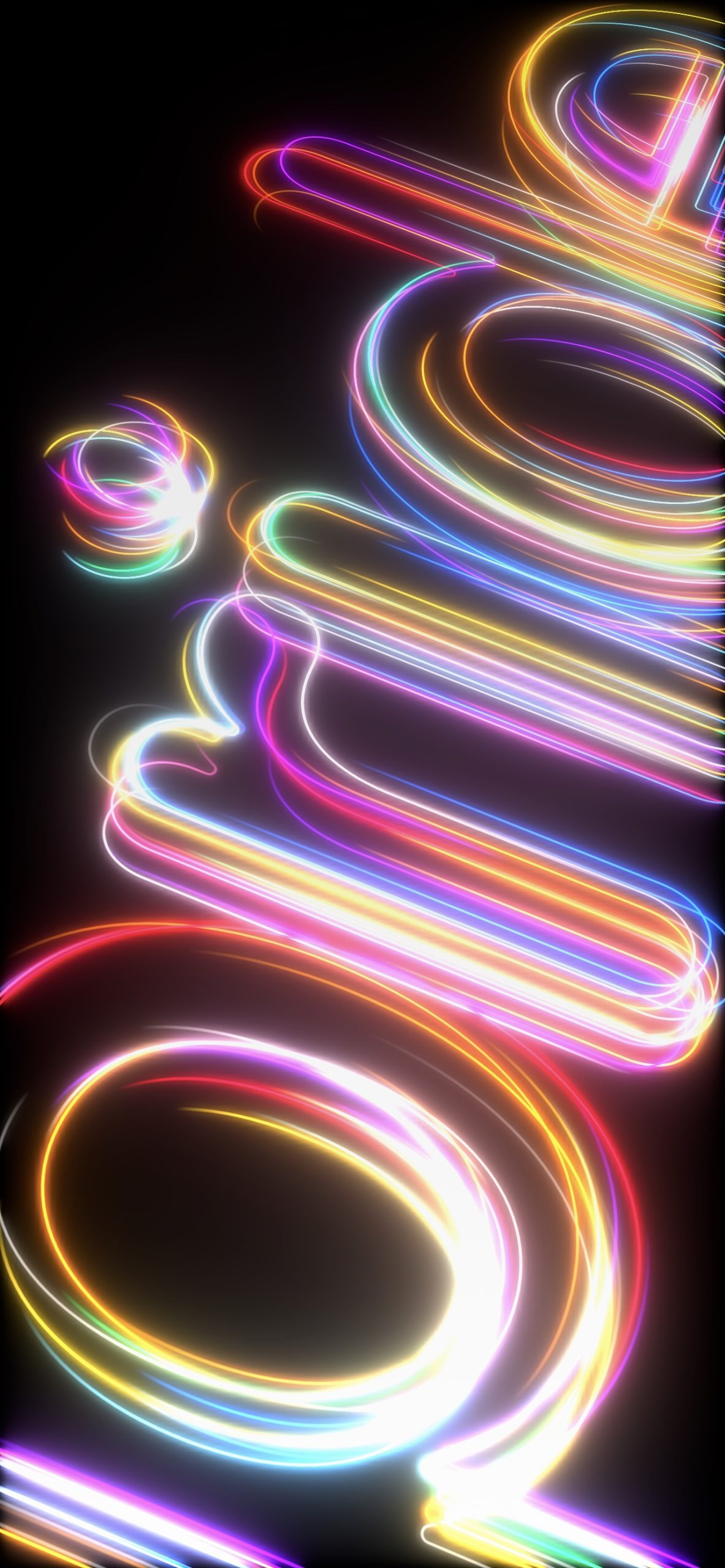 iOS 17.5 Pride neon lines wallpaper for iPhone