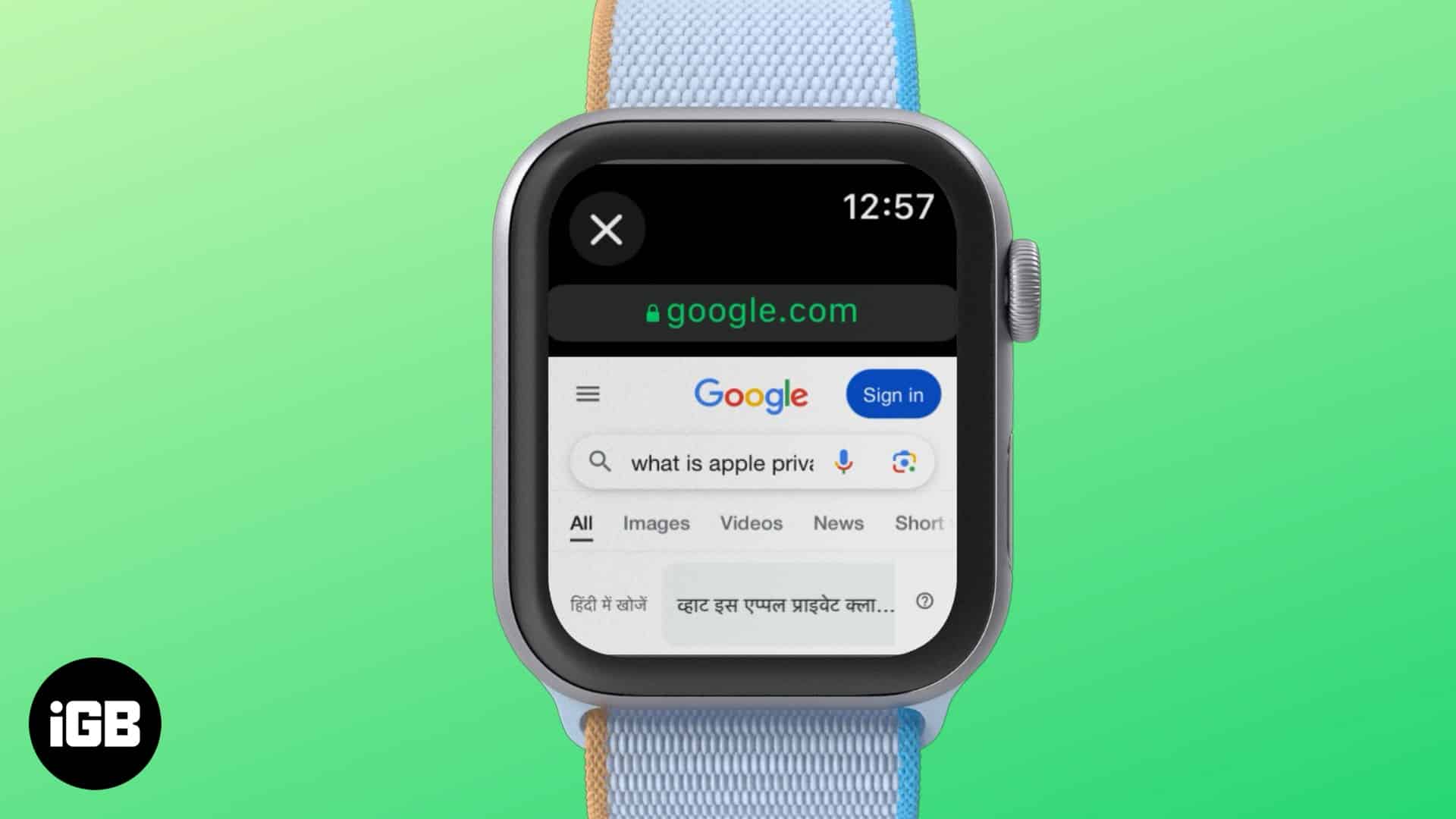 Bläddra i webben på Apple Watch