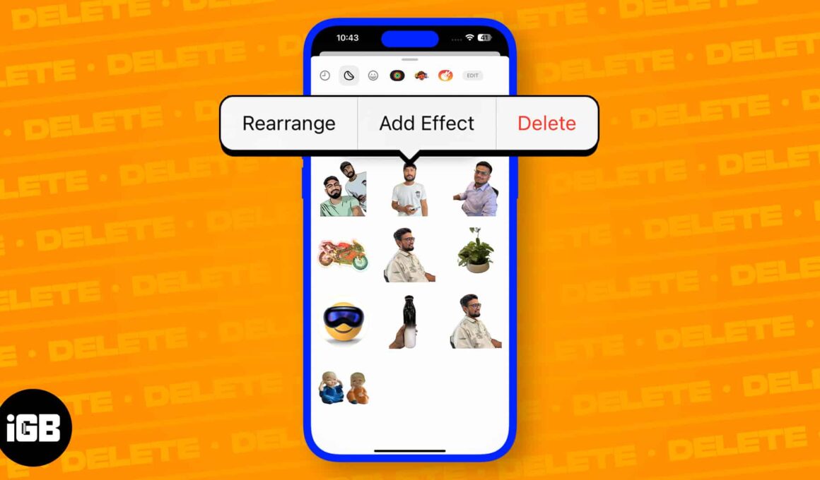 How to delete stickers on iphone