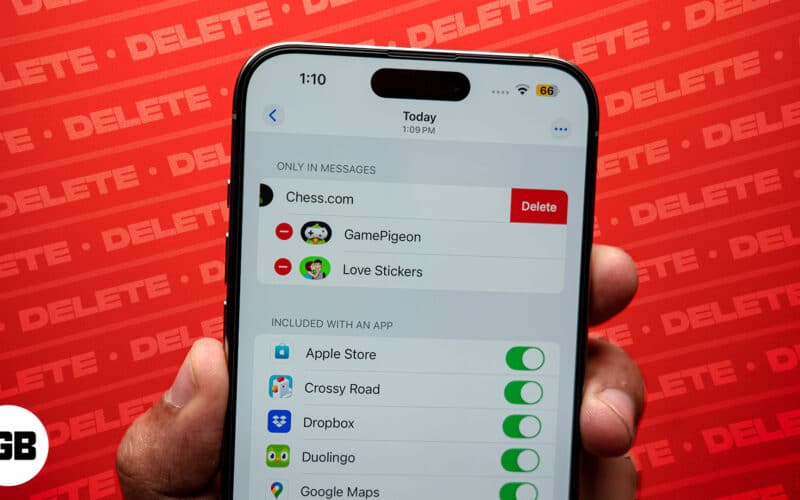 Delete iMessage apps on iPhone