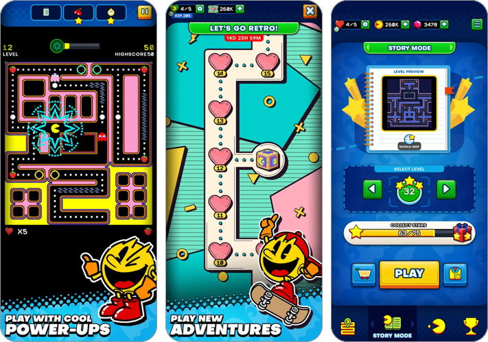 Pac man best classic one handed game for iphone and ipad