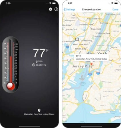 Thermometer++ iPhone App Screenshot