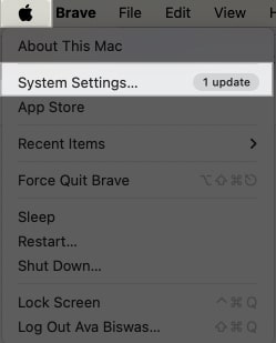 Access System Settings from Mac menu