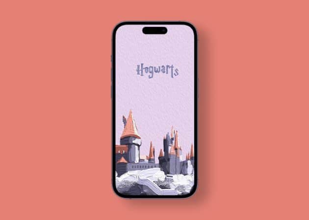 Artistic Hogwarts wallpaper for iPhone