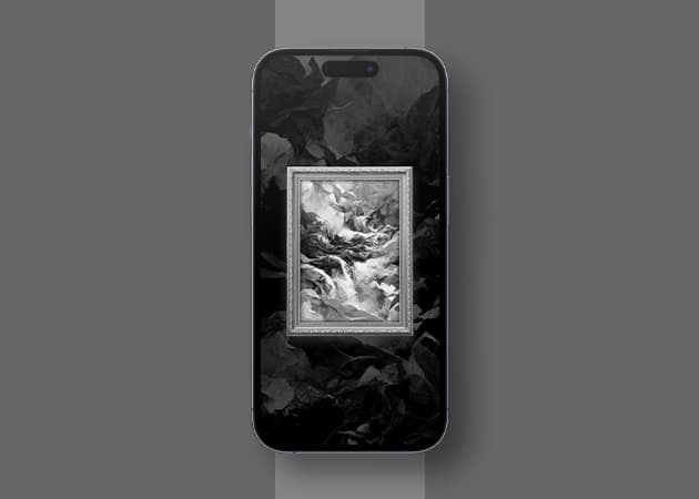 Black Abstract Painting Wallpaper for iPhone