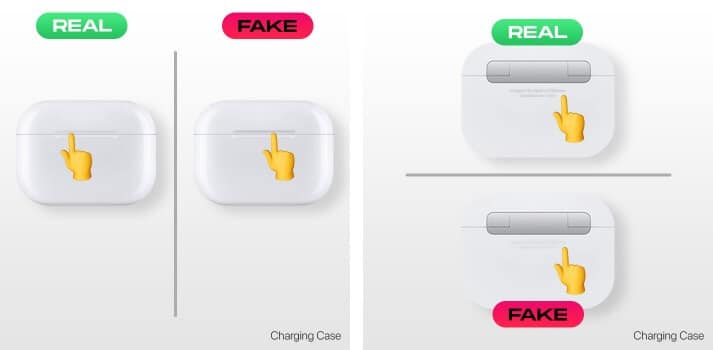 Check wireless charging case to spot difference between real and fake AirPods Pro