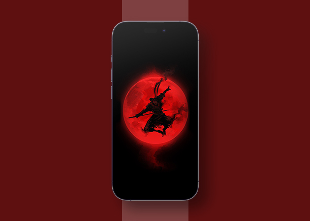 Red and black Samurai iPhone wallpaper