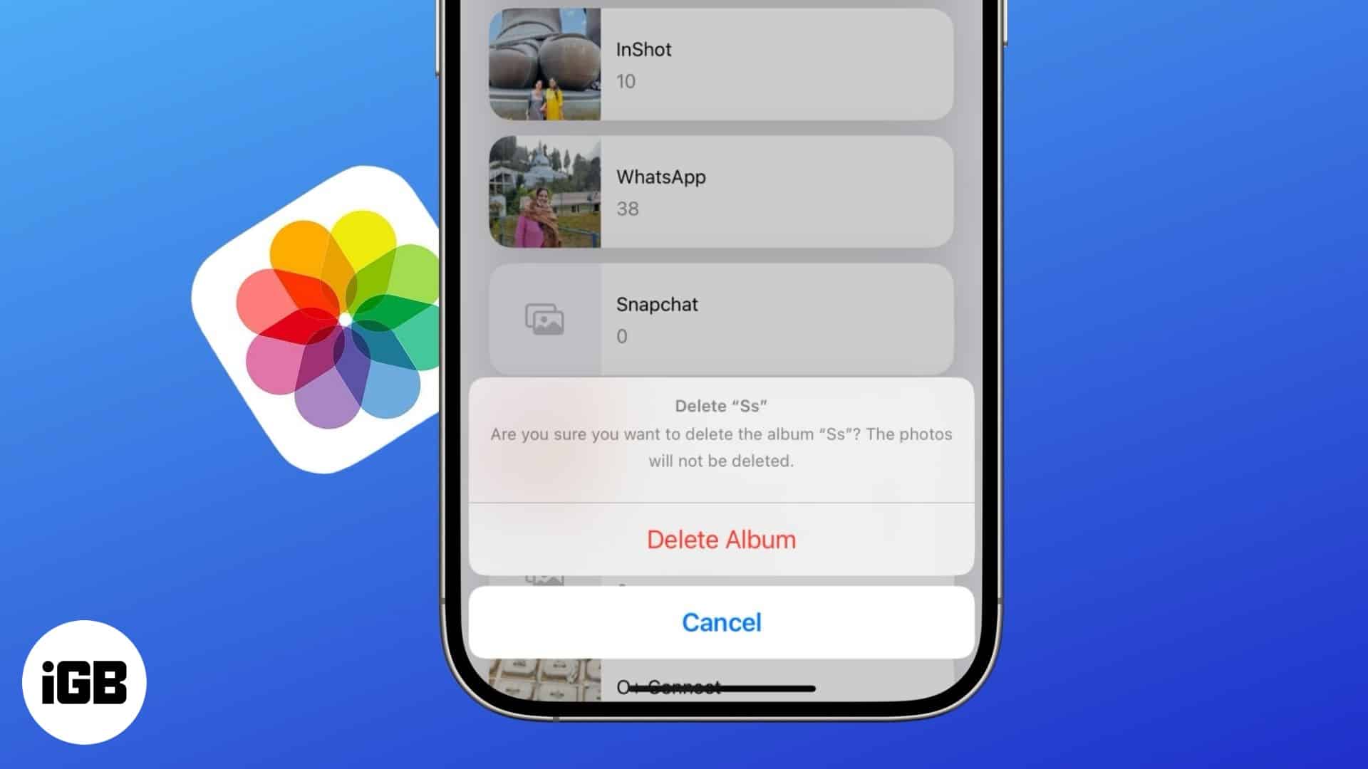 Delete photo albums on iPhone