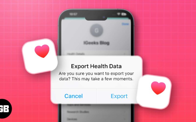 Export health data from your iphone