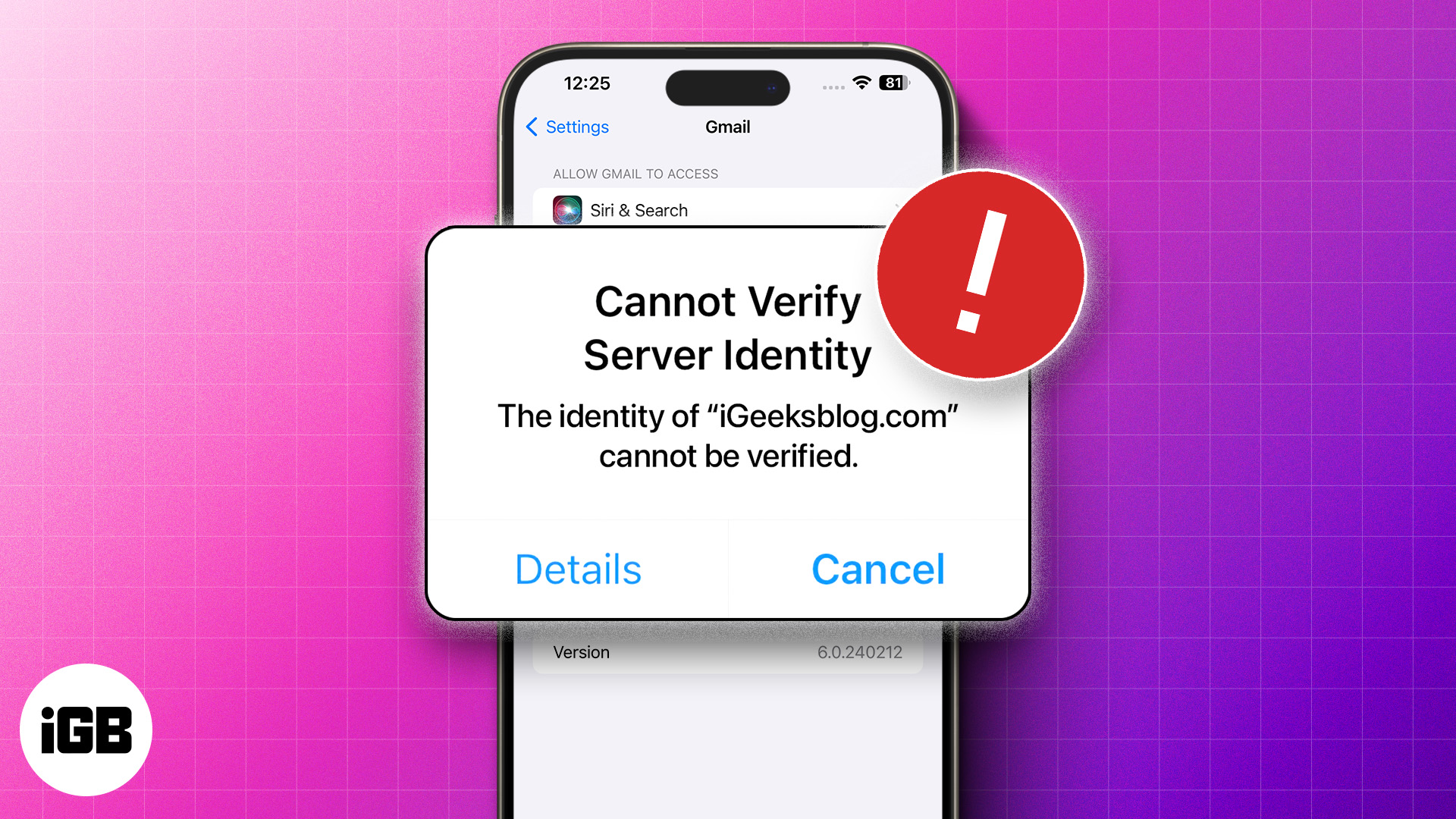 How to fix Cannot Verify Server Identity on iPhone
