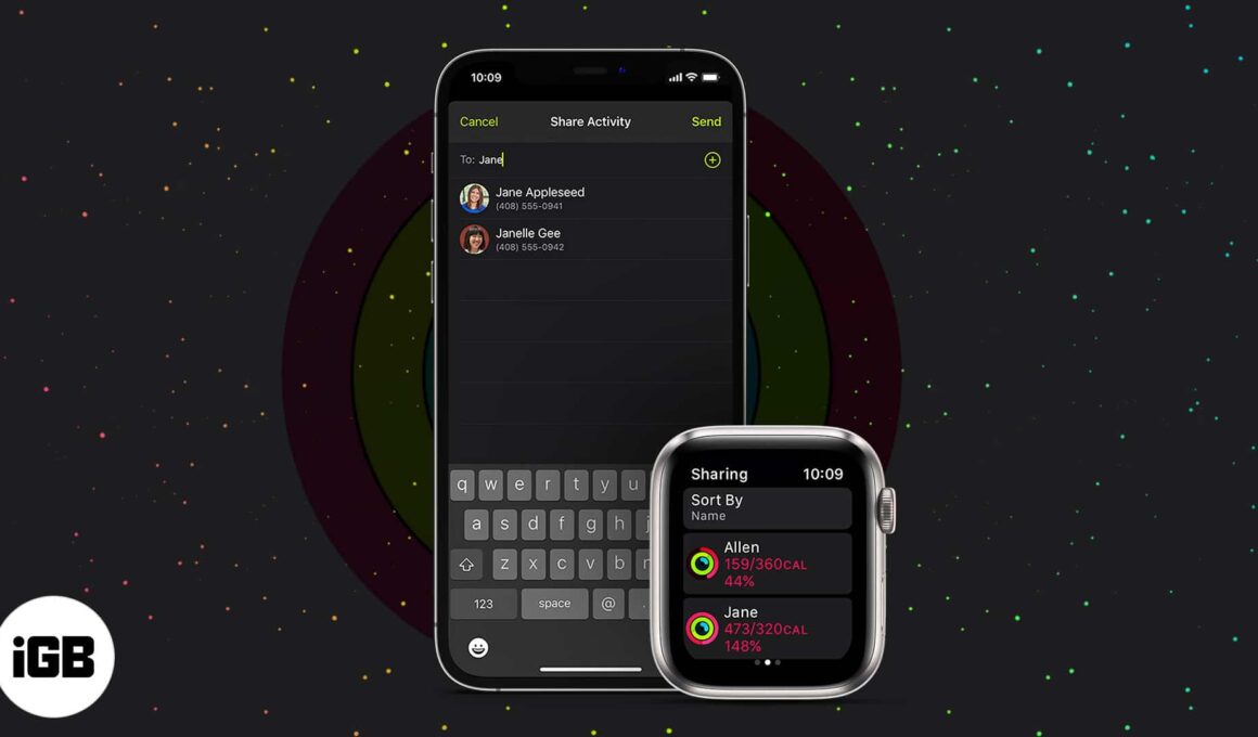 Share your activity from apple watch and iphone