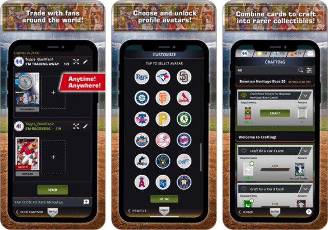 Topps® BUNT® MLB Card Trader free baseball iOS app