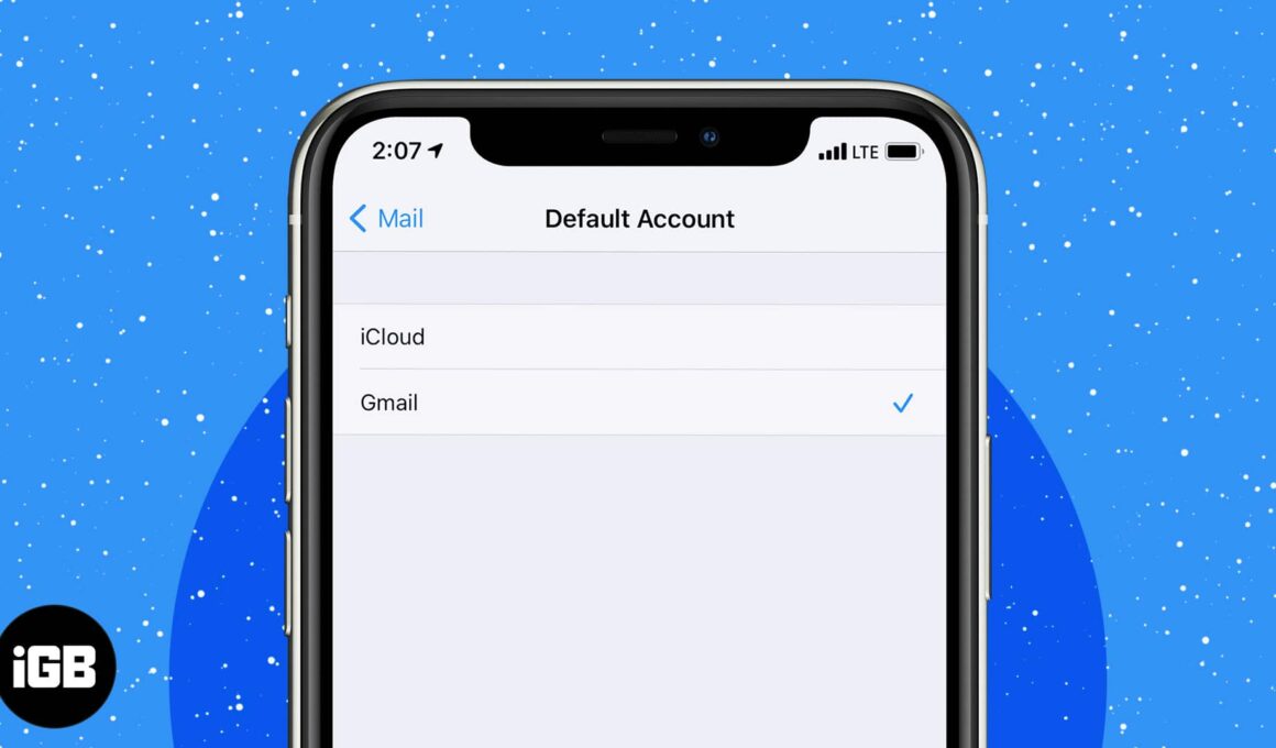 How to change default email account on iphone