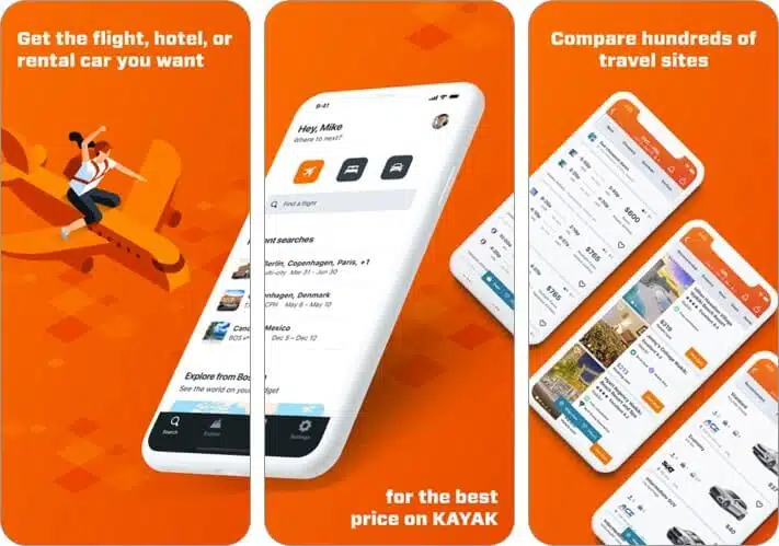 kayak iphone and ipad travel planner app screenshot