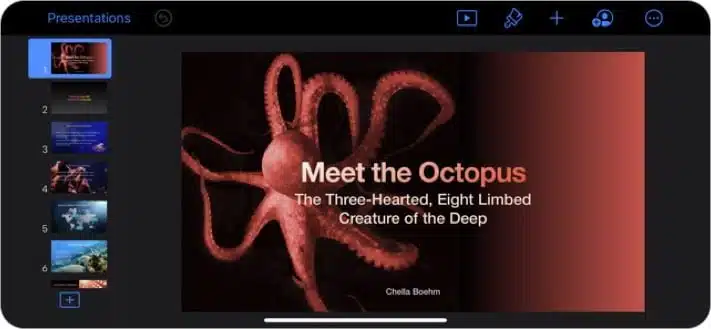 keynote iphone and ipad presentation app screenshot