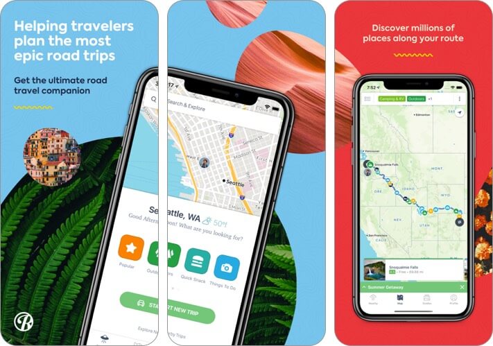 roadtrippers iphone and ipad trip planner app screenshot