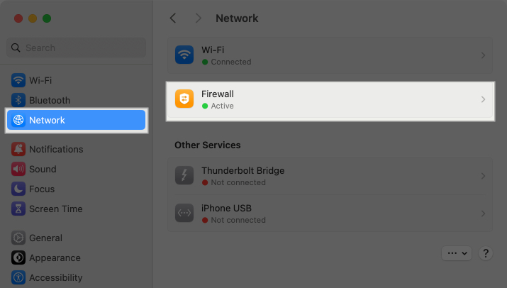Go to Firewall on Mac to adjust capabilities